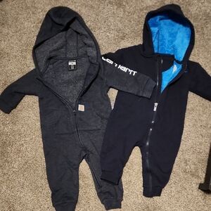 Carhartt Kids' Charcoal and Navy Hooded Footies